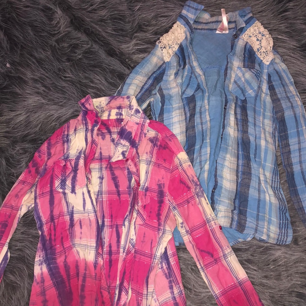 Justice plaid button ups